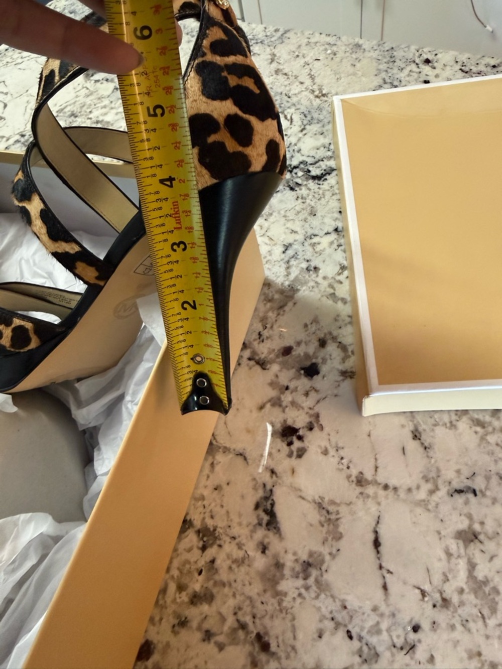 Michael Kors Leopard Print Strappy Heel Sandal - Tan/Black - Picture 6 of 6